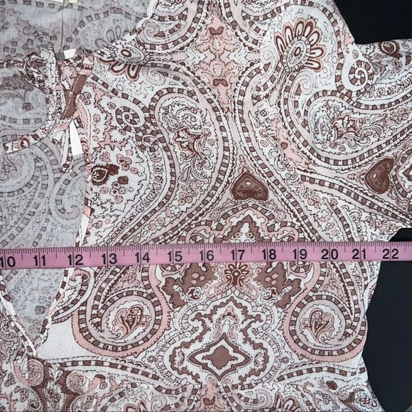 Anthropologie Lilka Dress Women Large Pink Paisley Flowy Keyhole Mini Boho B16 - Picture 10 of 11